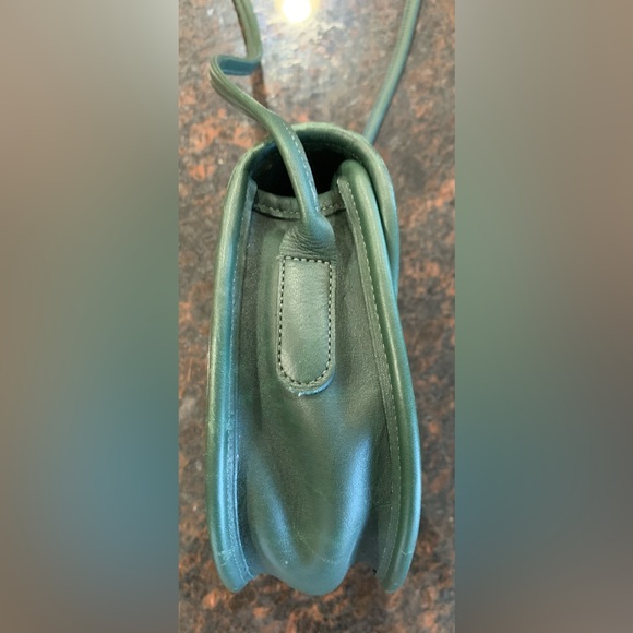 COACH Vintage Casey Bag Leather Crossbody Handbag Dark Emerald Green 80s / 90s - Picture 4 of 14